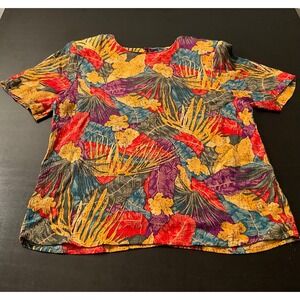 Vintage Norton McNaughton Floral Granny Top Womens 10 Cottagecore Chic Artsy